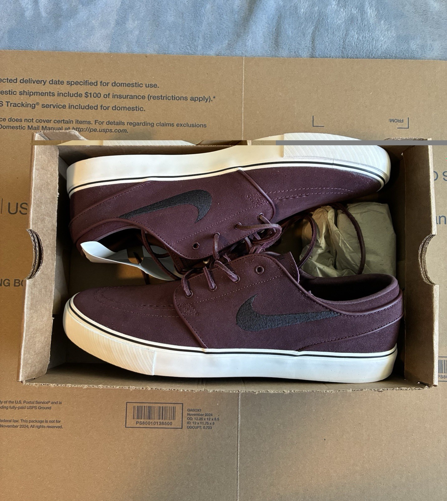 Nike SB Zoom Janoski OG+ Burgundy Crush Sail & Black Skate Shoes 10.5 Men’s NIB