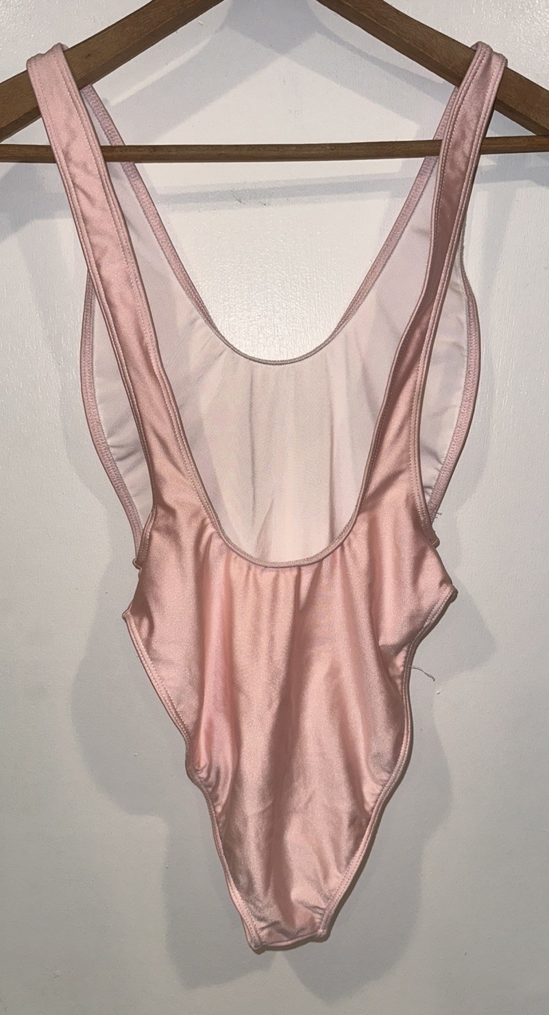 Los Angeles Apparel Rosewater Pink Laguna One Piece Bathingsuit Sz S UNWORN