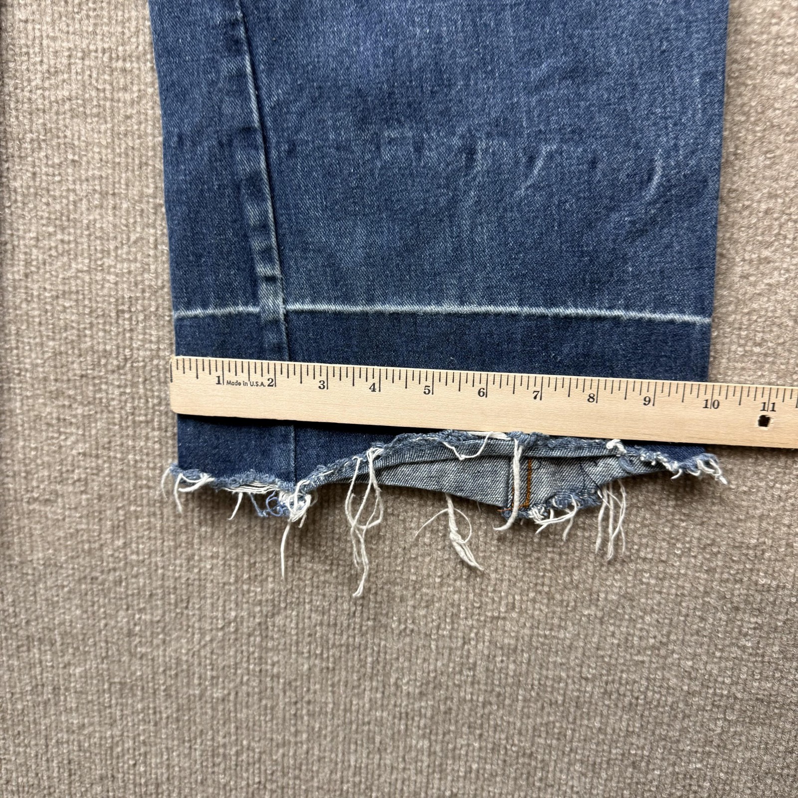 Neil Norman Vintage Jeans Mens 36×29 Wide Distressed Raw Hem Hong Kong 60s 70s