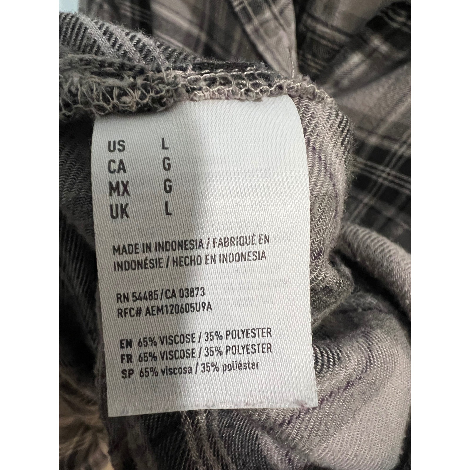 American Eagle Boyfriend Plaid Cabincore Soft Flannel Grunge Button Down Large