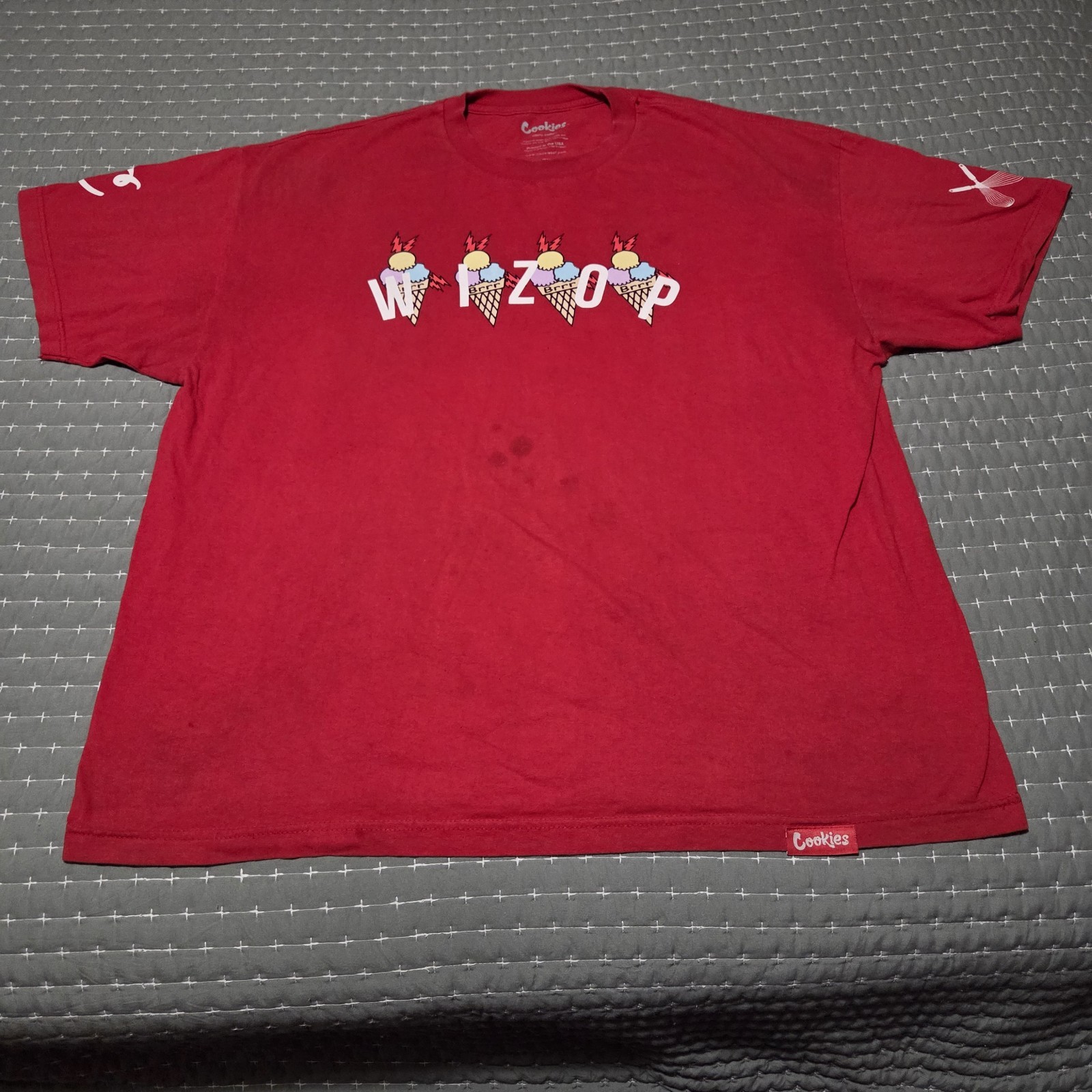 Cookies T-Shirt Mens 2XL Dark Red Graphic Wizop Gucci Mane Tee See Pictures USED