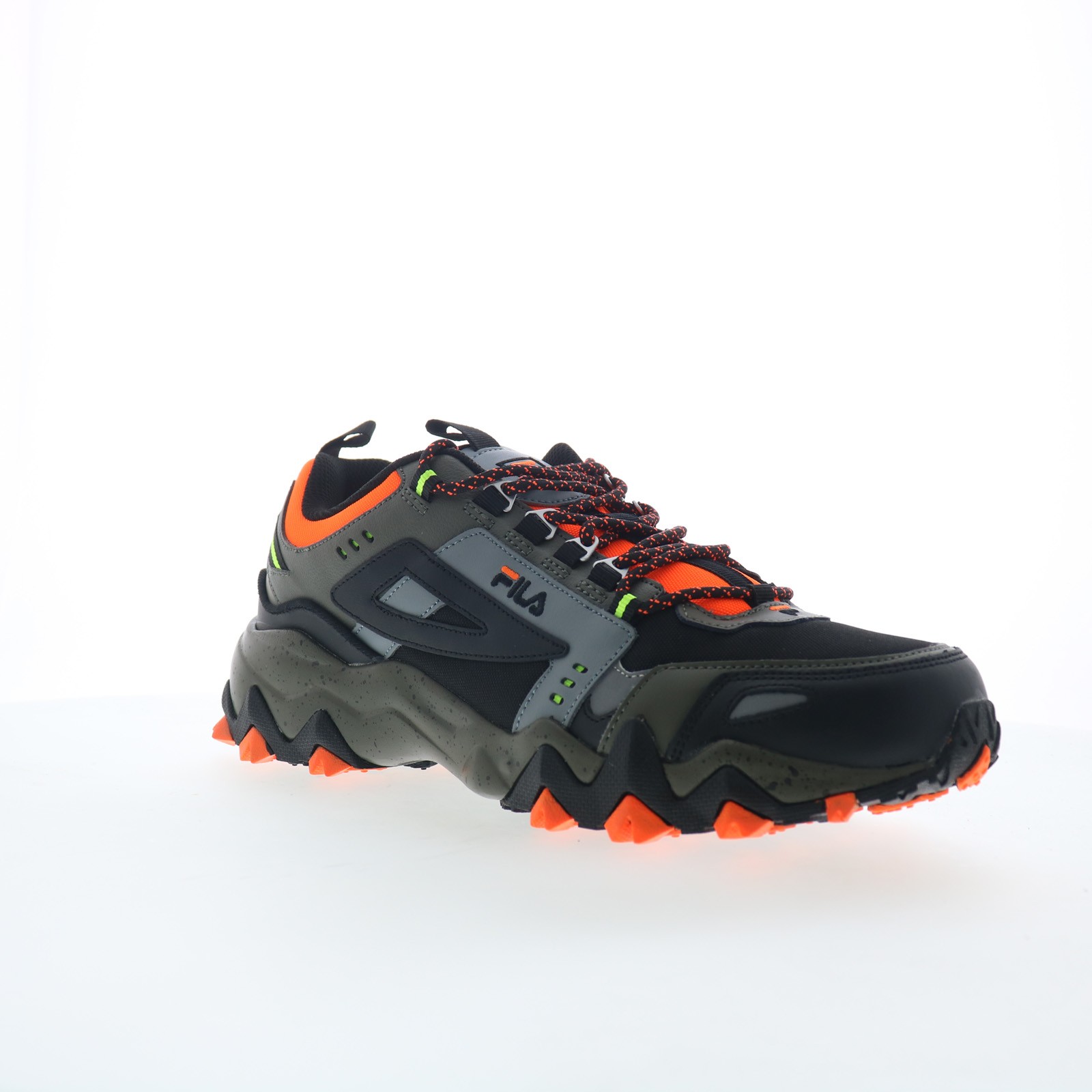 Fila Oakmont TR 1JM01565-865 Mens Black Leather Athletic Hiking Shoes
