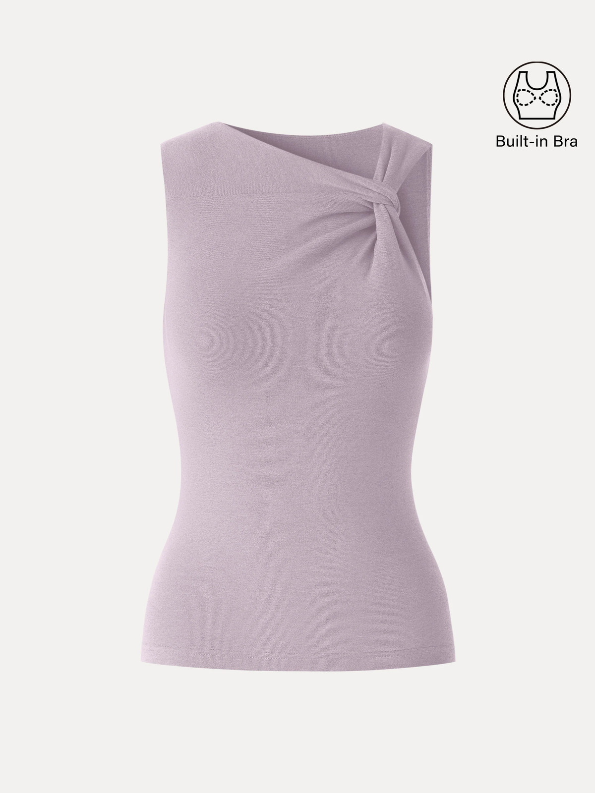OGL Sweat-Wicking Asymmetrical Neck Knotted Bra Tank