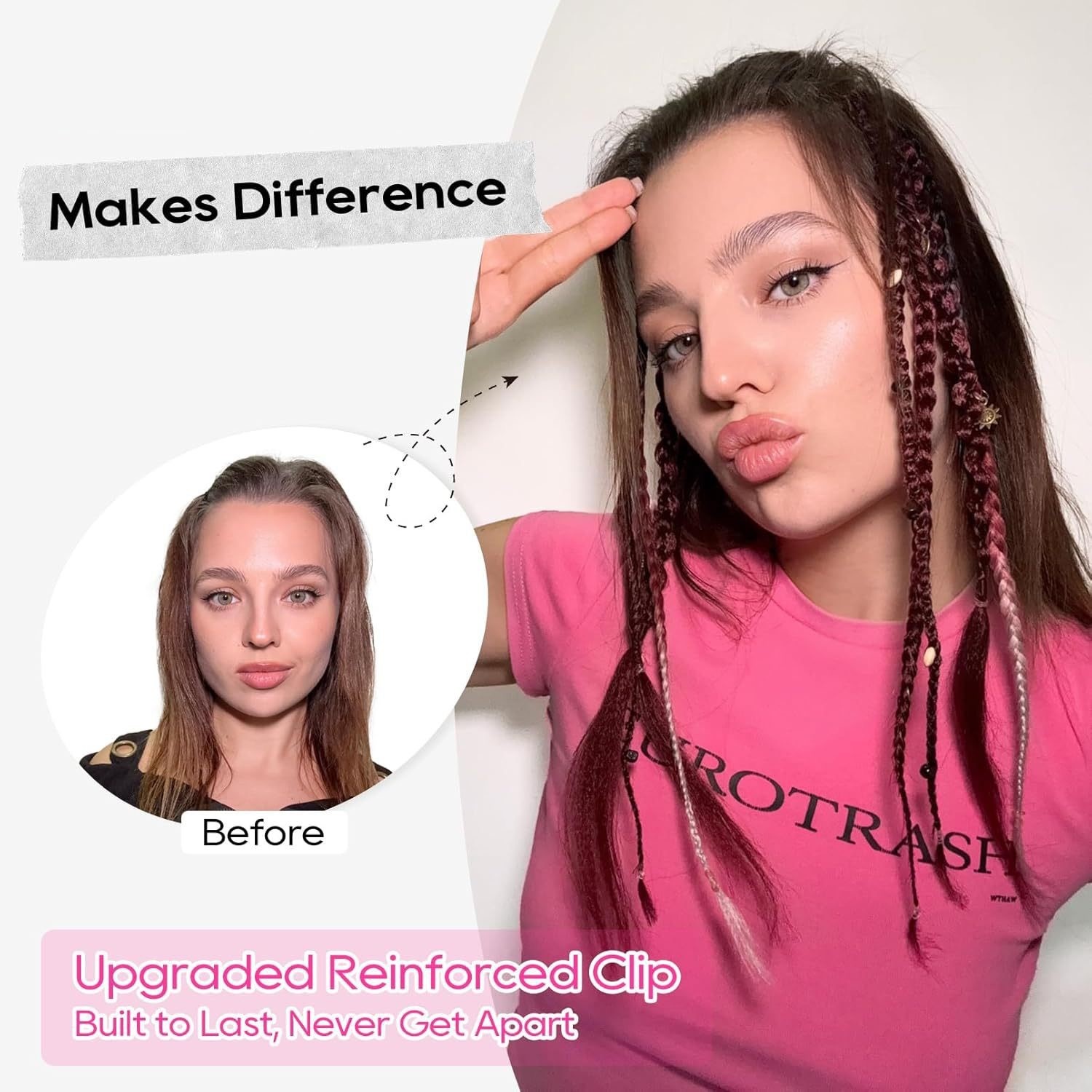 New! A pair(2 sets) Boxing Braid Synthetic Hair Bohemian Extension Clip in