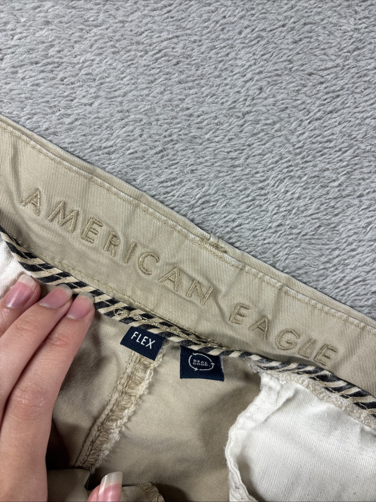 American Eagle Flex Khaki Chino Pants Men’s Size 40×30 Straight Fit Tan Beige