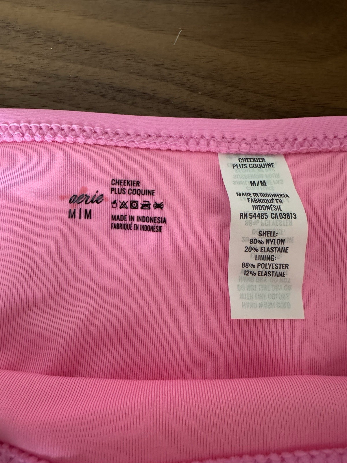 Aerie Pink Ribbed Cheeky Bikini Swim Bottom Women’s Size M Lined Stretch