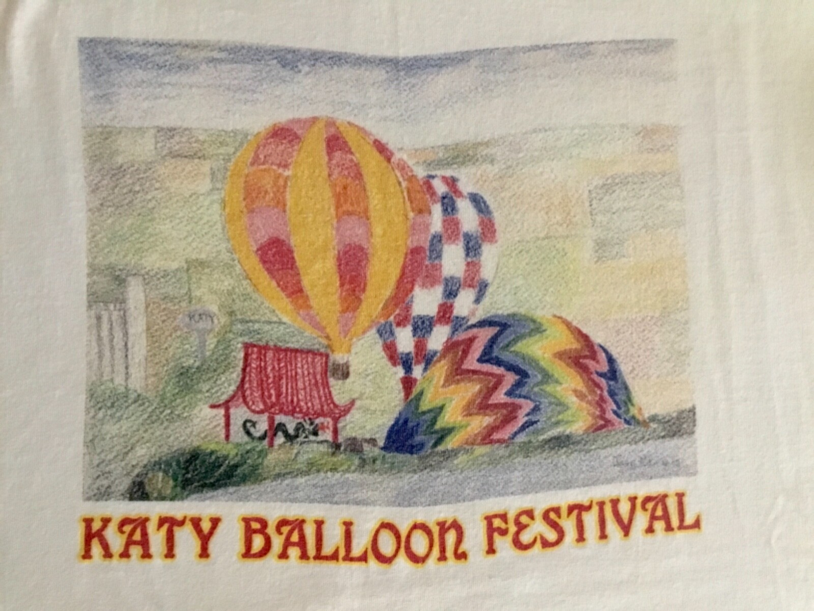 Katy Texas Hot Air Balloon Festival Tee Vintage Size XXL 100% Cotton Vintage