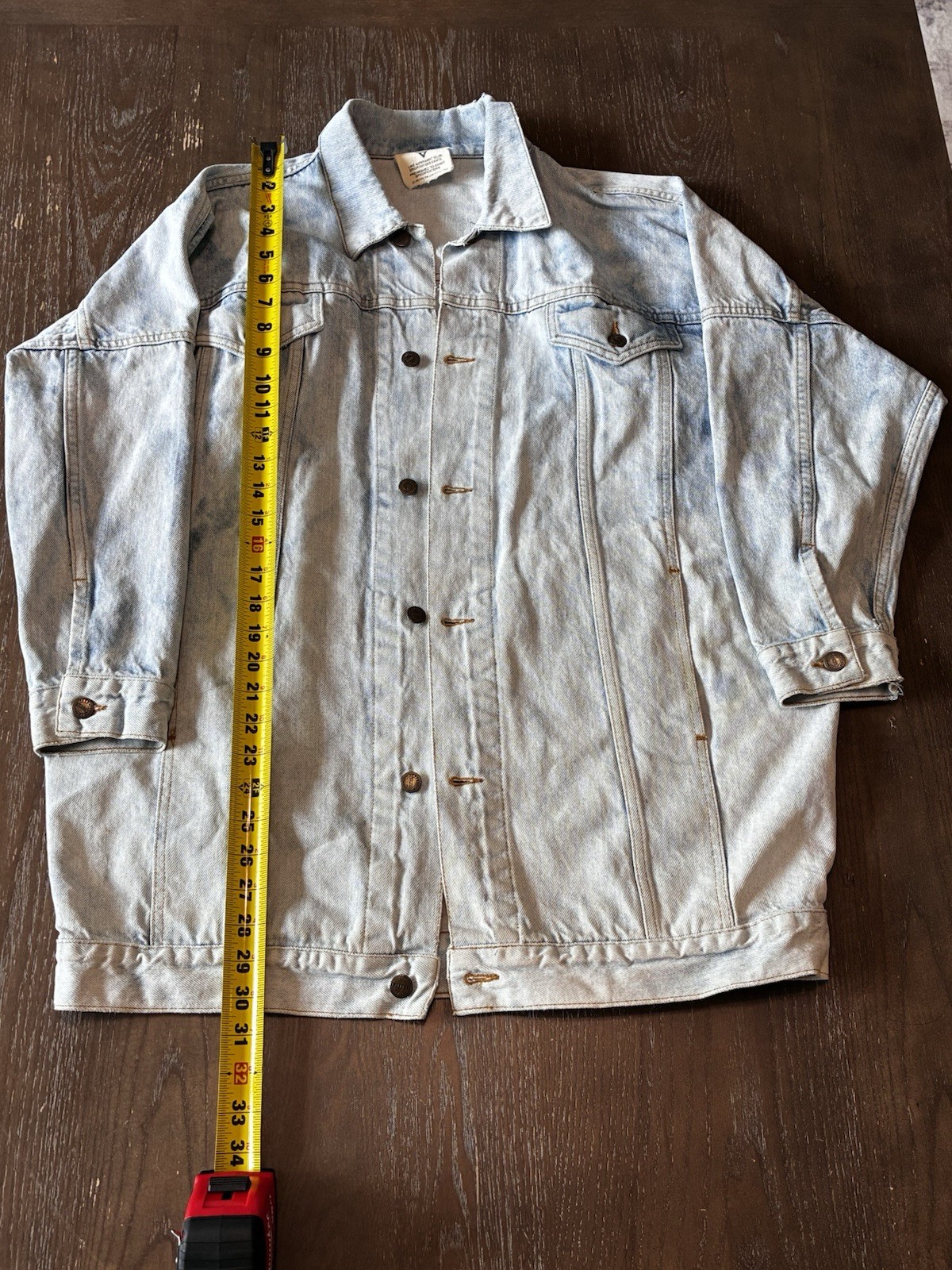 Limited Express Womens L Blue Light Wash Oversized Denim Jacket Pockets 90s