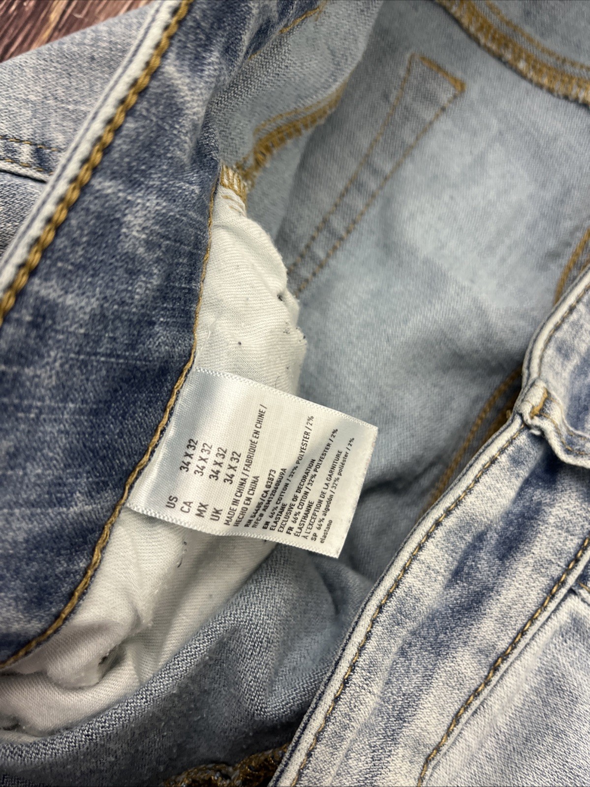 American Eagle Skinny Jeans Light Wash Extreme Flex Mens 34×32 (Actual 34×30)