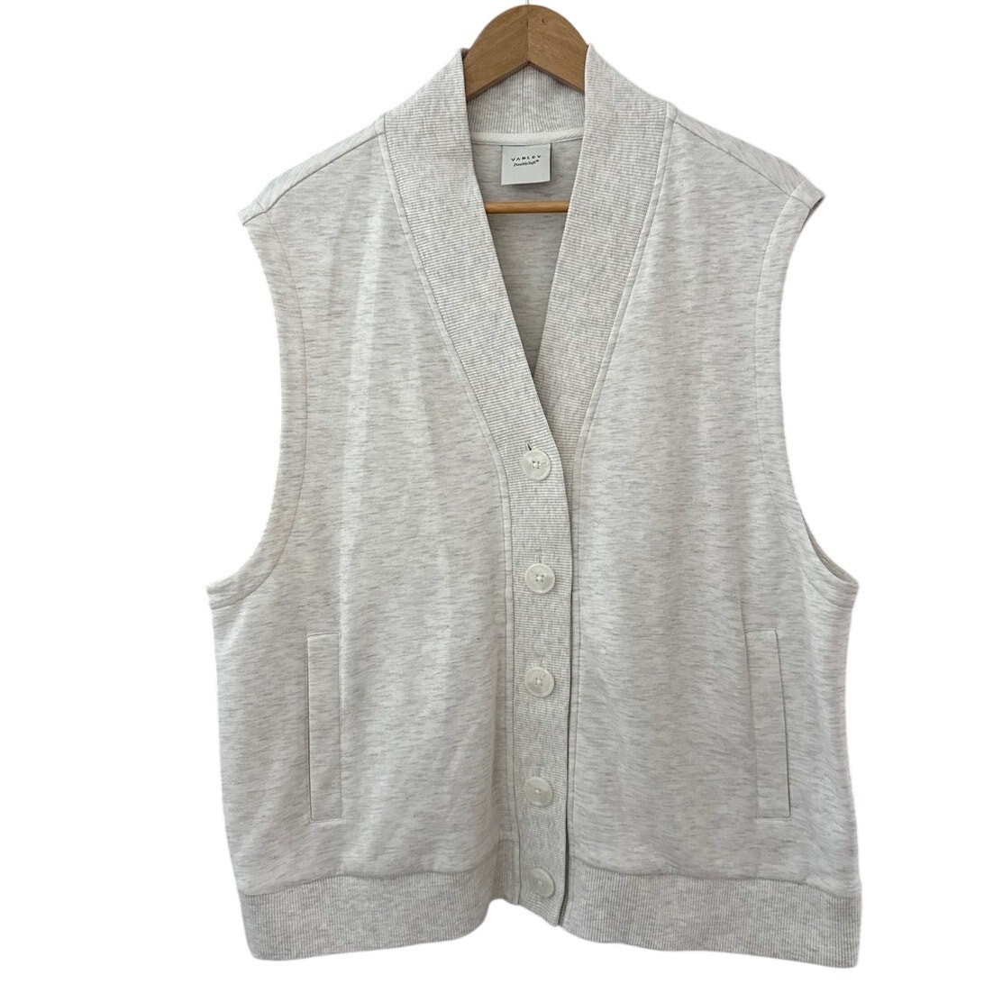 Varley Doublesoft Vicky Button Gilet Ivory/Marl Size XL