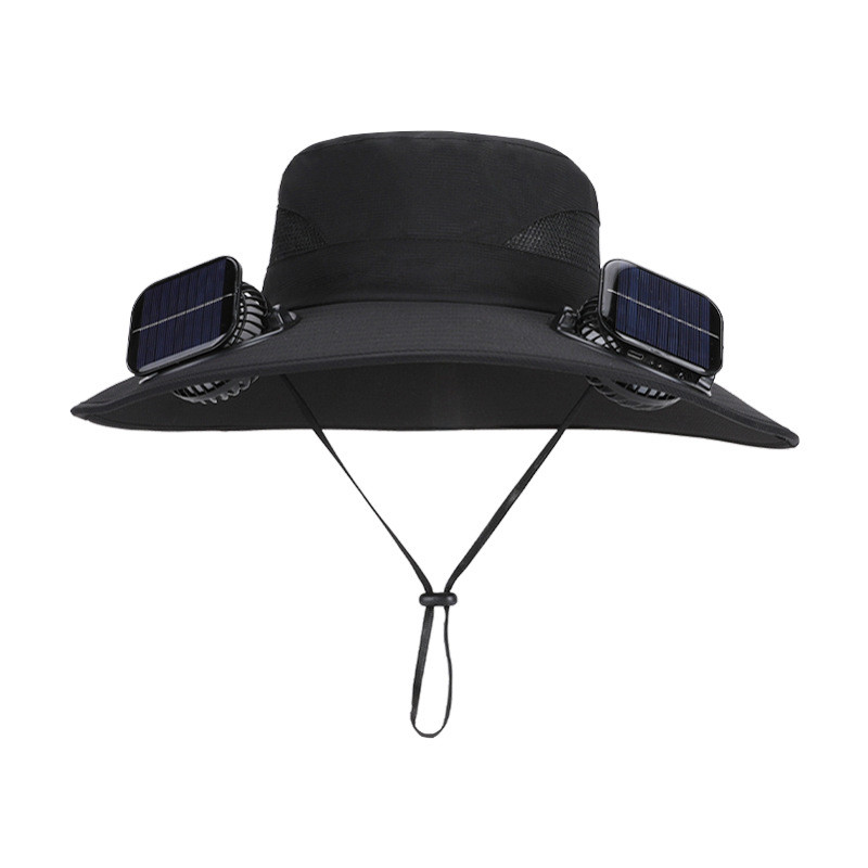 Solar & USB Powered Fan Hat Outdoor Fishing Hat Sunscreen Sun Hat With Dual Fan