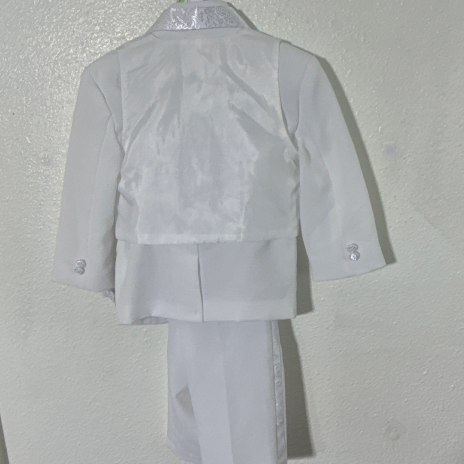 Raphael Collection Boys White Suit 5 piece Set w/ Vest & Pants 2T Polyester