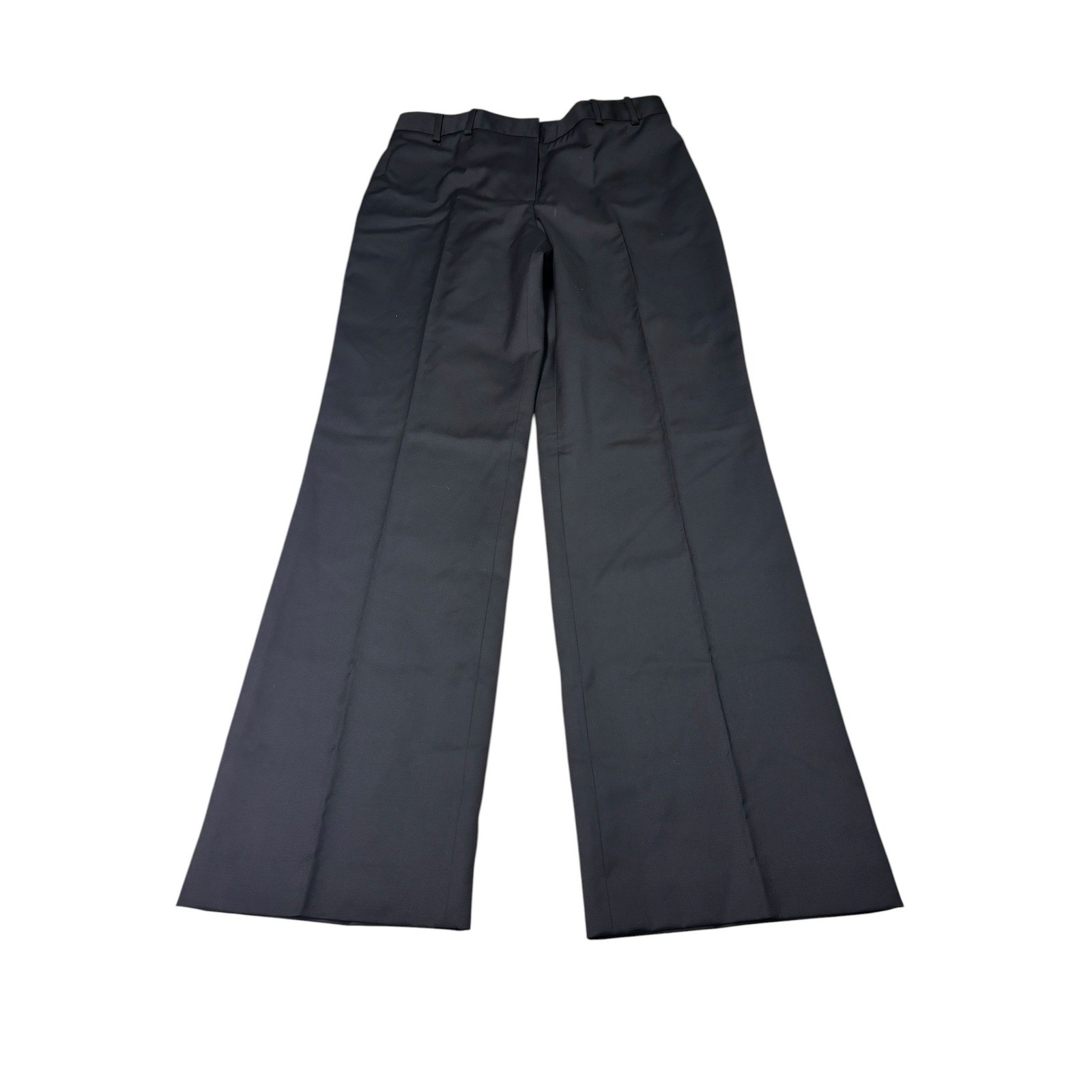 NWT Brooks Brothers Womens 10 W32 L32 Black 100% Wool Wide Leg Dress Pants $198