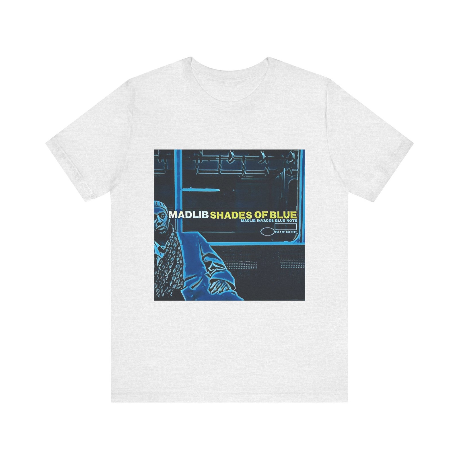 Shades Of Blue Madlib Art Short Sleeve Tee Shirt Graphic Print Crewneck Gift NEW