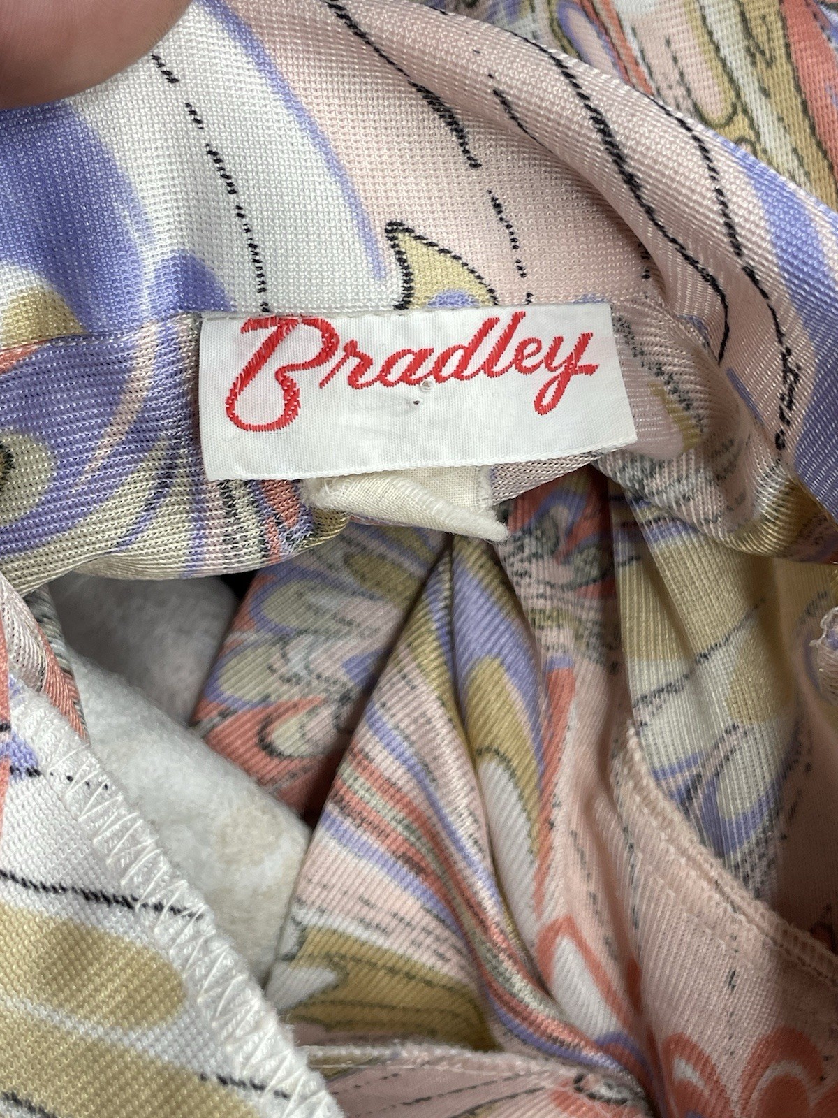 Vintage 70s Bradley Abstract Print Button Up Blouse Women’s Small Psychedelic