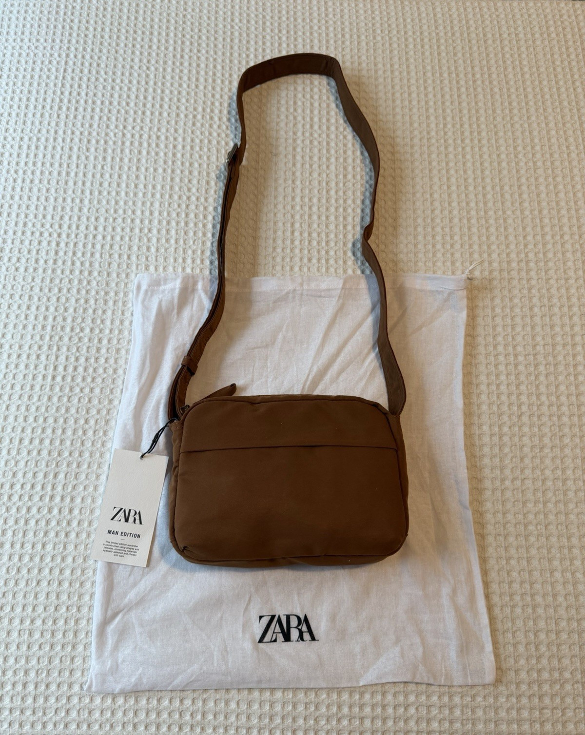 ZARA Men’s Brown Crossbody Bag NWT