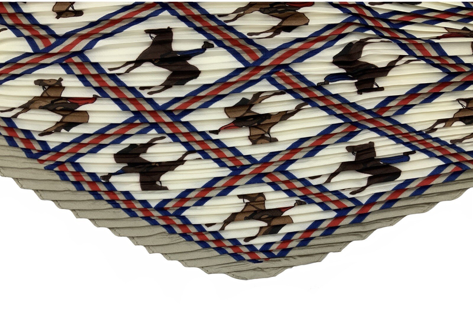 Pleated Scarf 27”X27” Horses Pattern For Any Season