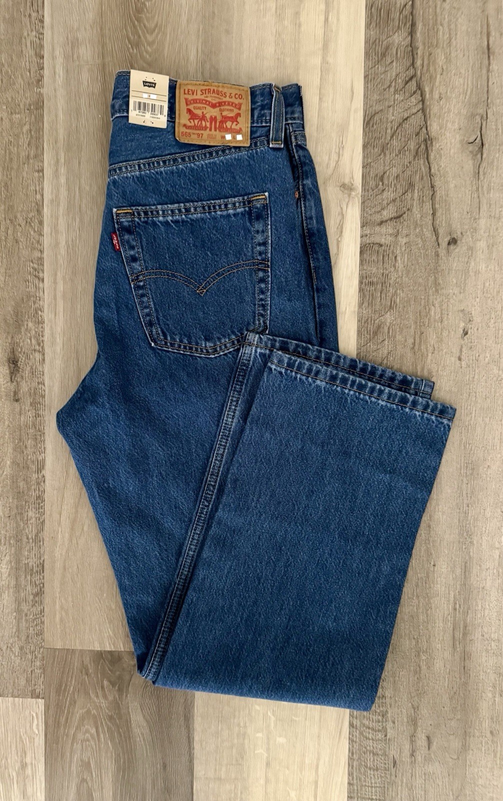 Levi’s 565 ’97 Loose Straight Leg Jeans Men Size 33 X 32 Blue Distressed Wash
