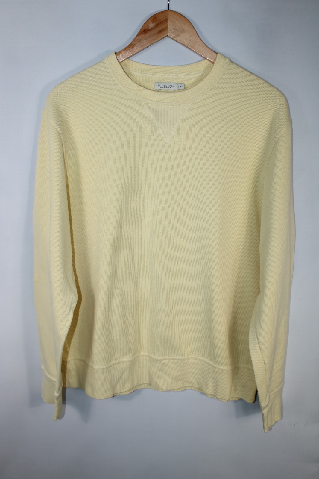 Suitsupply Men’s XL Yellow Crew Neck Pure Cotton Sweatshirt