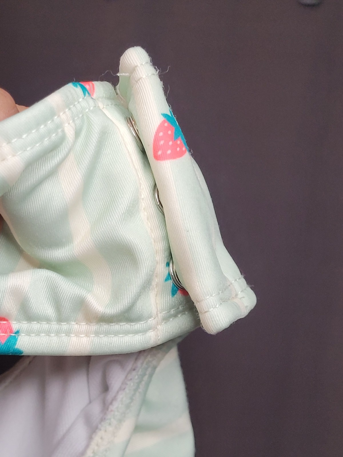 Cat & Jack Swimsuit Toddler Girls 18 Mos Mint Green Strawberry Print Rash Guard