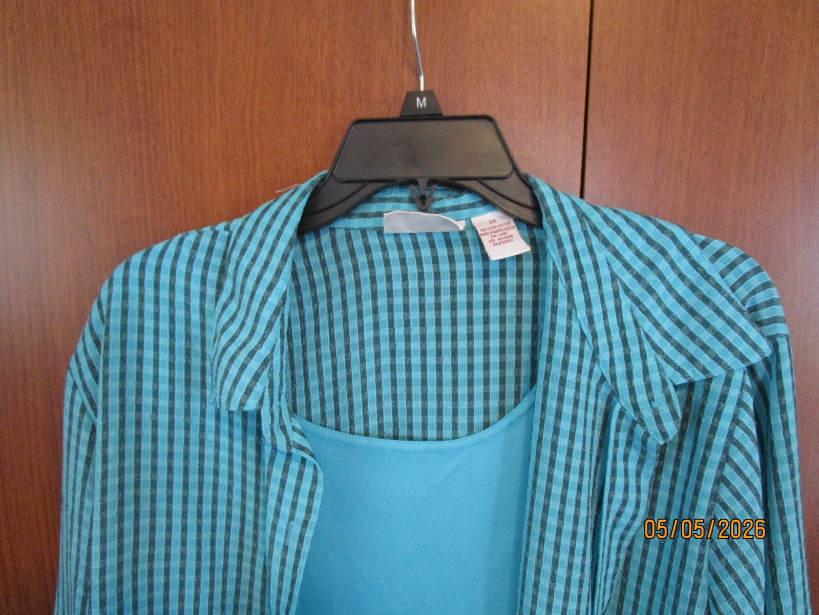 Joanna Plus Blouse & Tank Set Sz 2X 100% Polyester Bust 53 Length 27.5 in