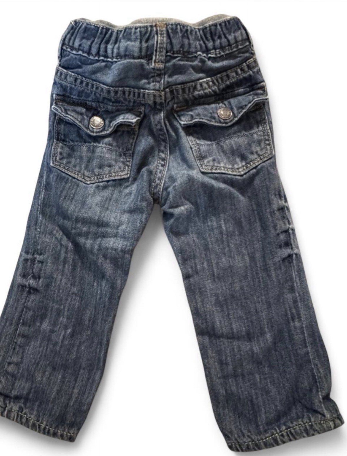 Baby Gap Blue Denim Jeans 9-12 Months Straight Cotton Elastic Waist Pockets
