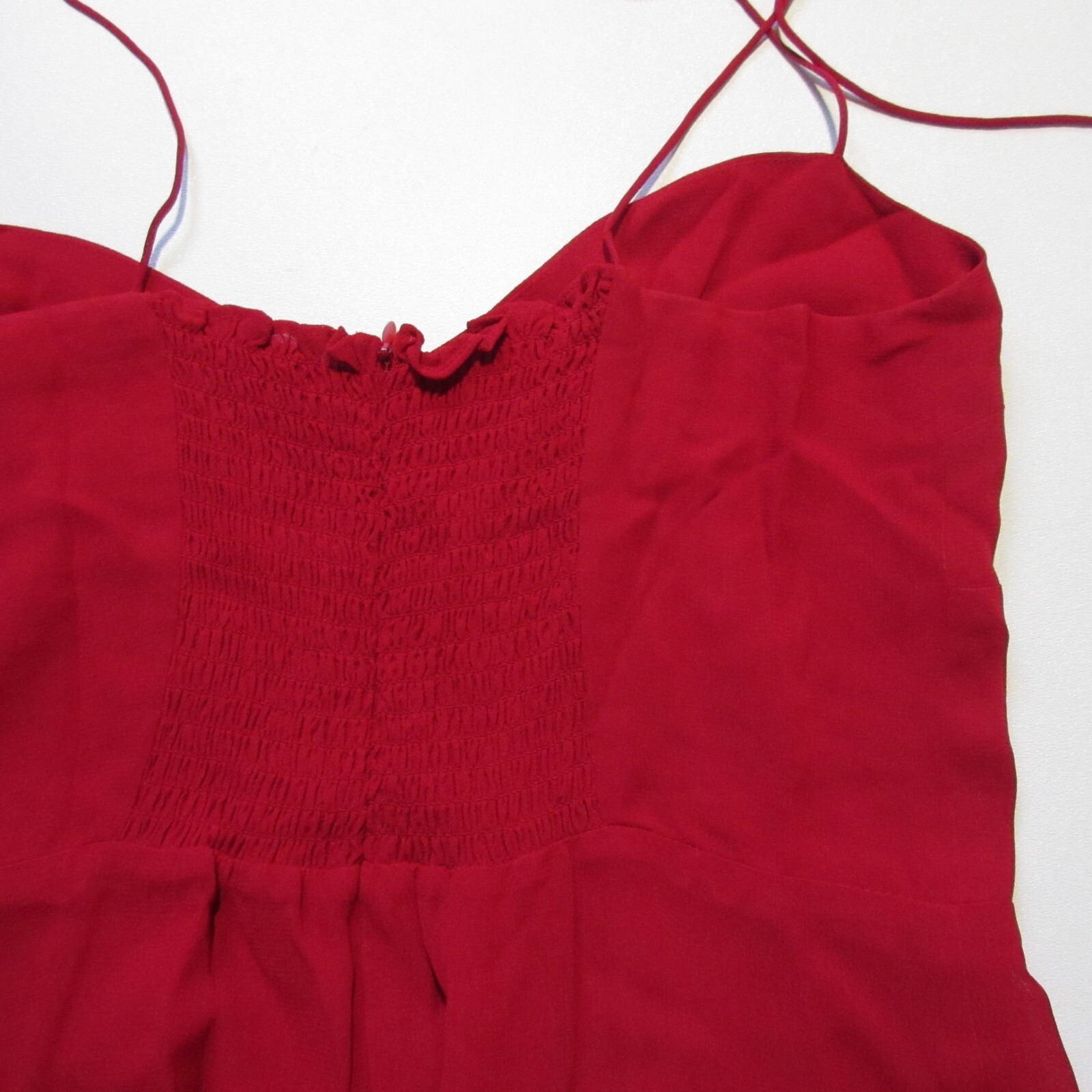 NWT Reformation Petite Emmie Midi in Cherry Red Tie Straps Georgette Dress 10P