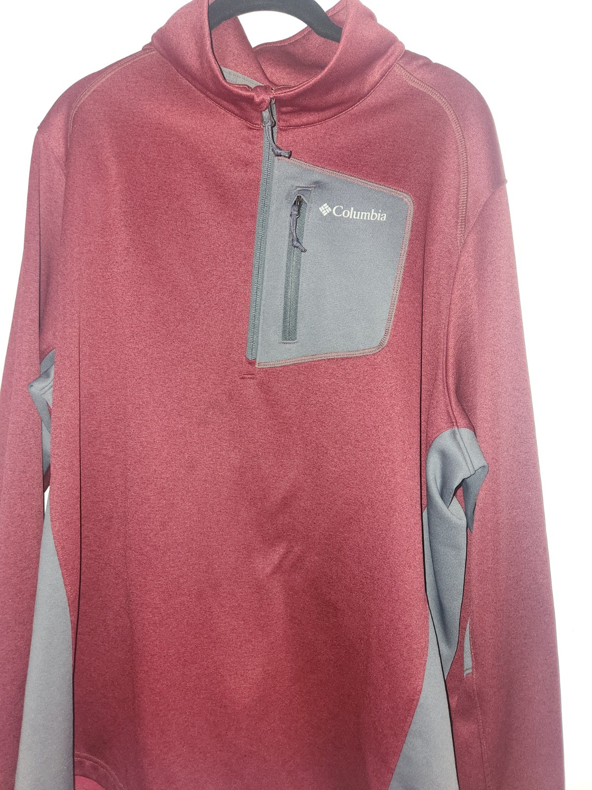 Columbia Mens Small Jackson Creek Maroon 1/2 Zip Pullover Long Sleeve Jacket NWT