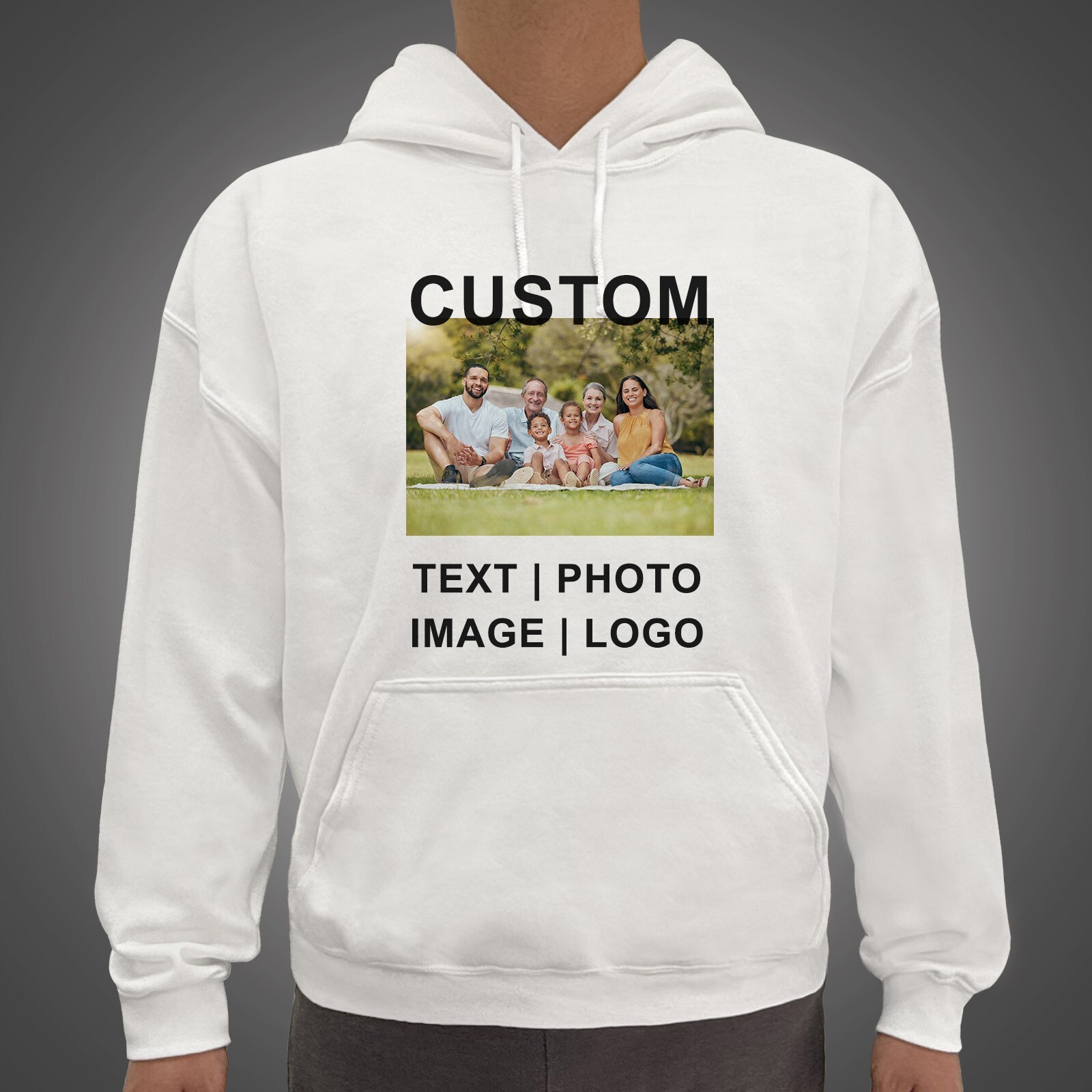 Custom Personalized Hoodie Sweatshirt Print Your Logo Photo Text Custom Made