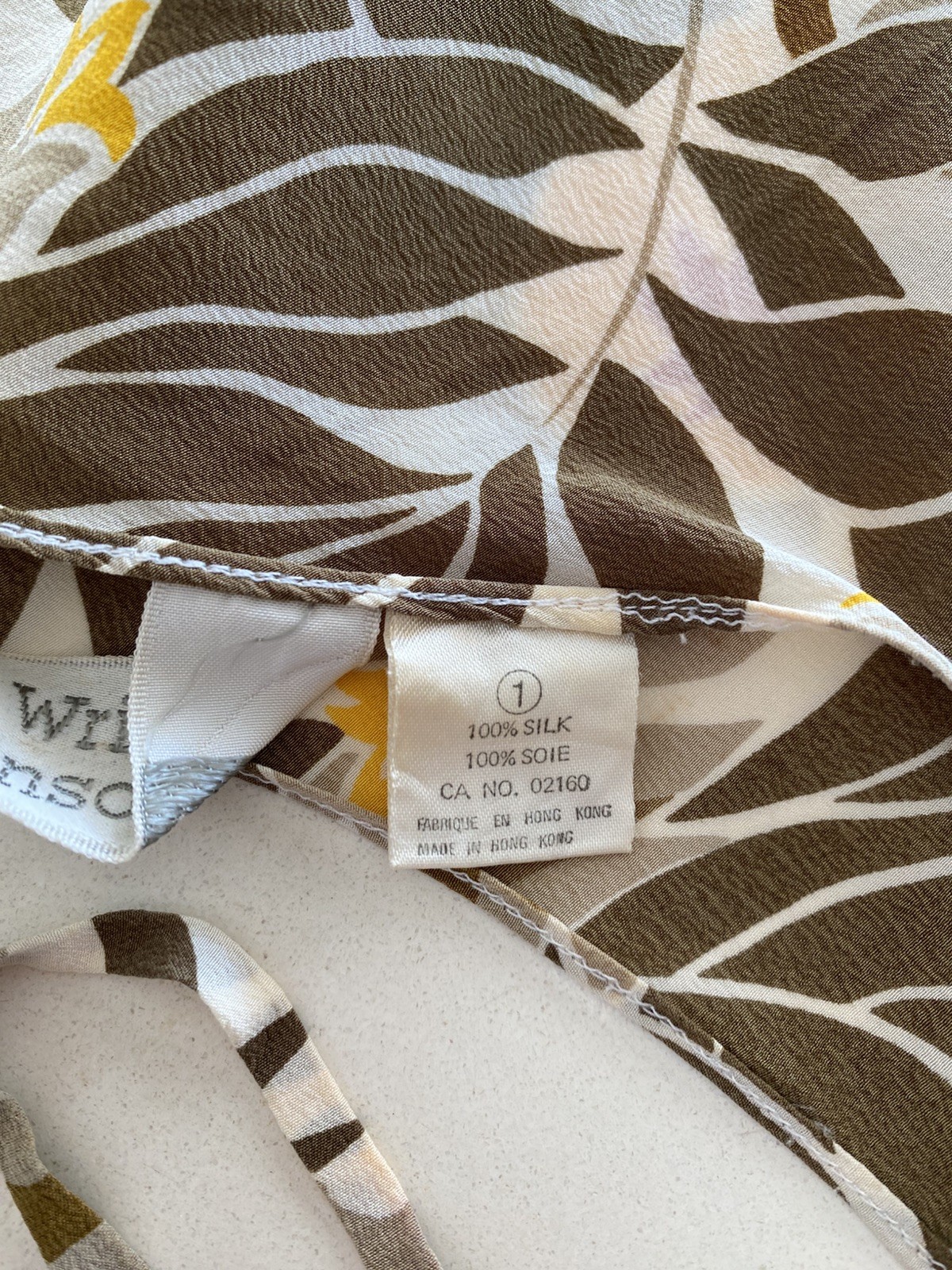 Vintage 90s Fenn Wright & Manson 100% silk Cami Tropical Print bias cut Size S