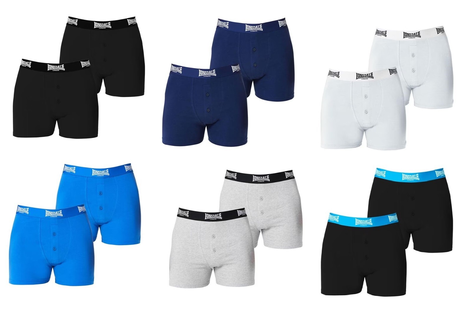 2 Pairs Lonsdale London Boxer Short Boxers Pants Trunks XS S M L XL XXL 3XL 4XL