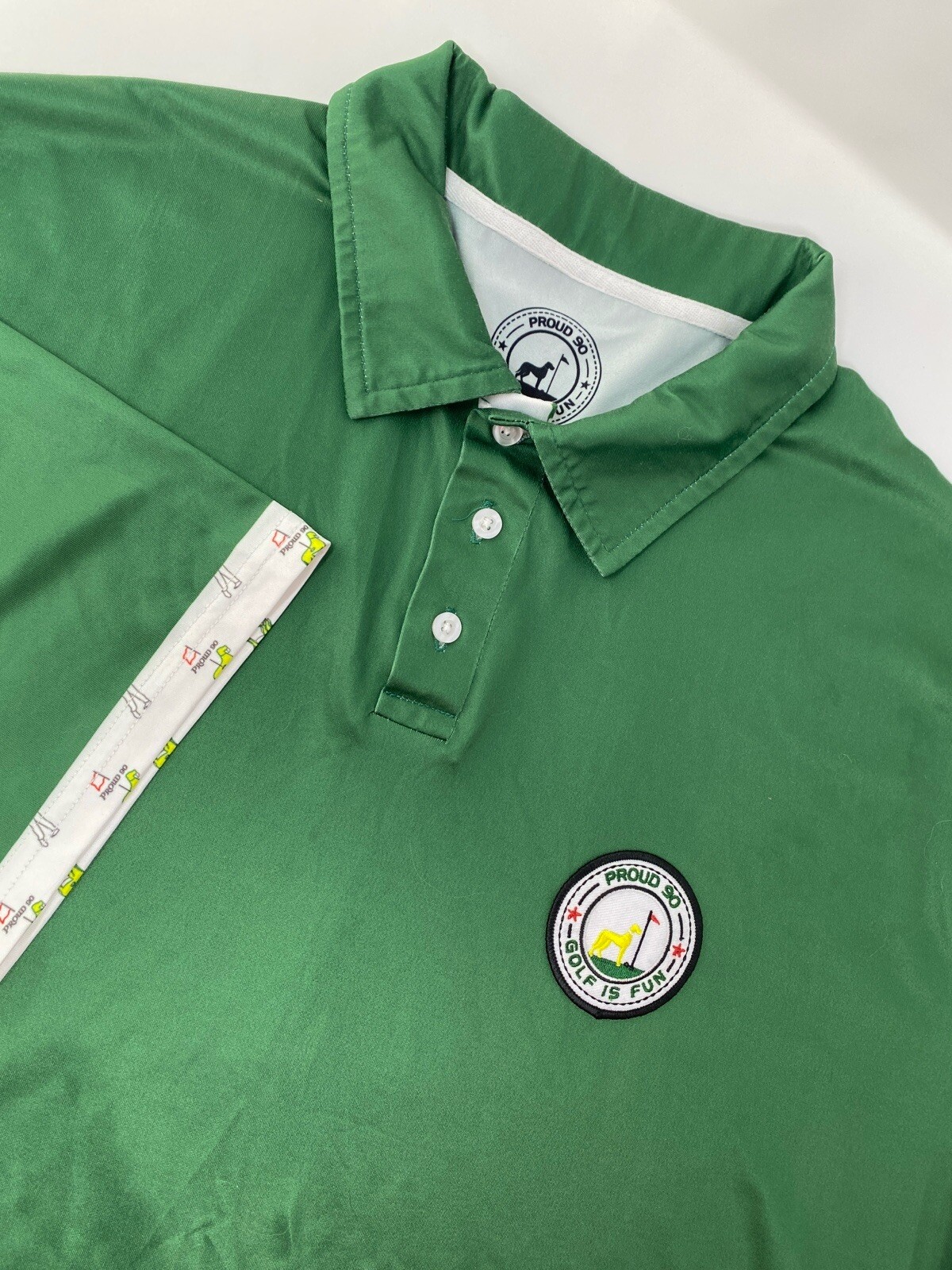 Proud 90 Golf Is Fun Men’s Green Polo Size XL