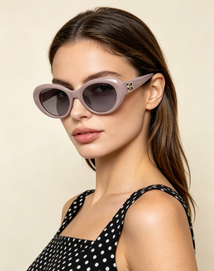 Celine 9213 Women Retro Oval Sunglasses Metal Logo Temple 53‑19‑145