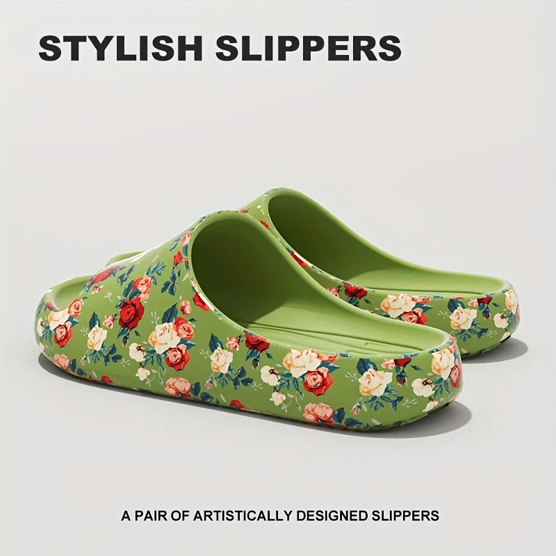Cloud Slippers Floral Slide Sandals EVA Soft Indoor Outdoor Unisex Shoes