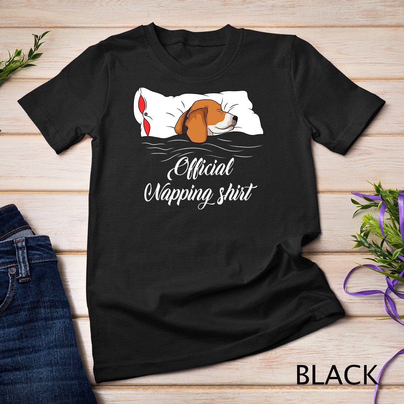 Sleeping Beagle Pyjamas Dog Lover Gift Official Napping Unisex T-shirt