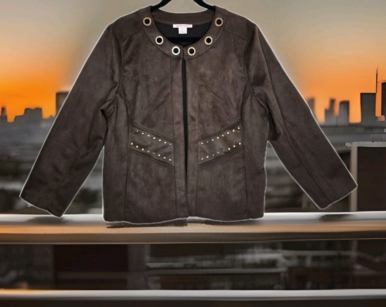 Allison Daley Brown Faux Suede Jacket SZ: Large