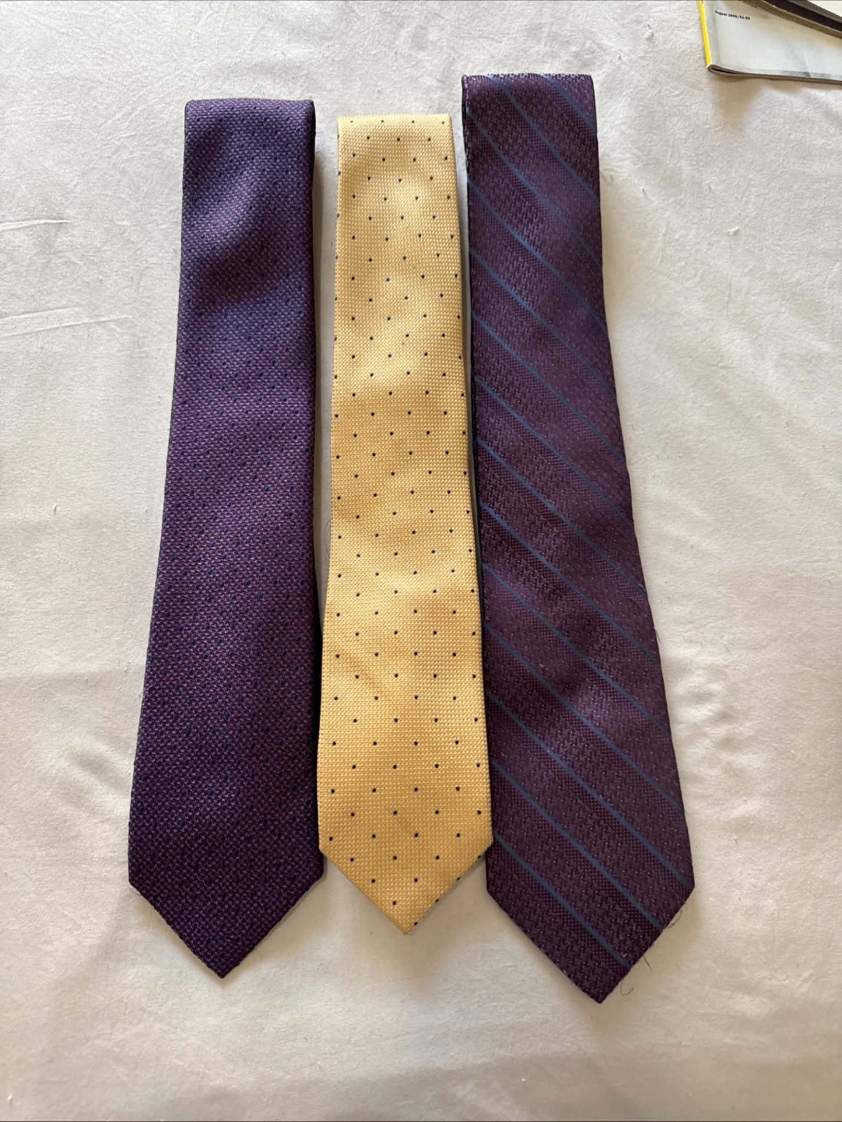 Lot of 3 Men’s Silk Ties The Men’s Store Bloomingdale’s & Joseph & Lyman Purple
