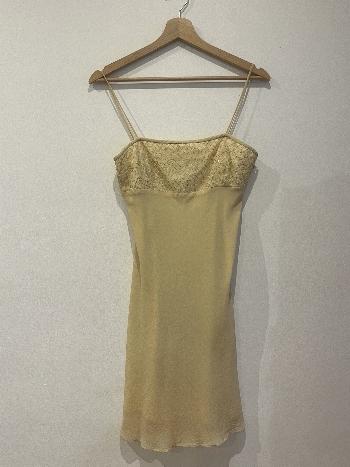 MaxMara Pianoforte Beige Silk Sleeveless Dress IT42