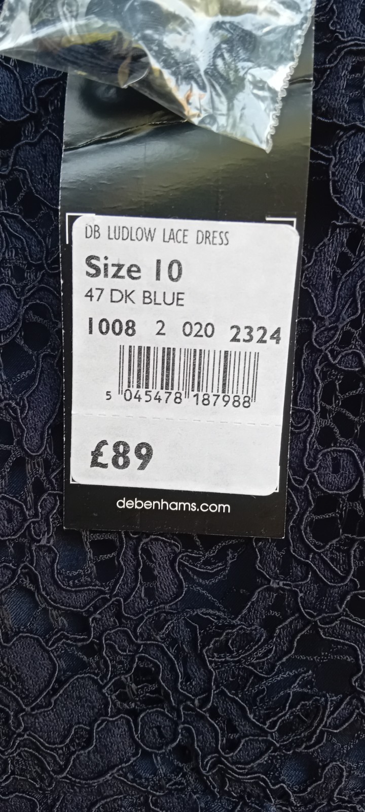 DEBENHAMS DEBUT DARK BLUE LUDLOW LACE DRESS SPECIAL OCCASION SIZE 10 BNWT
