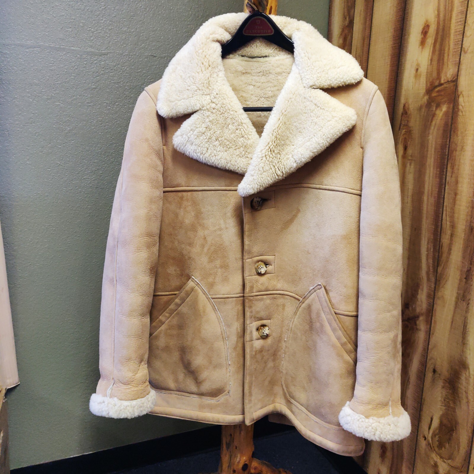 Vintage Shearling Leather Coat by Arthur Norgaard of Birch Creek Custom Made (M)