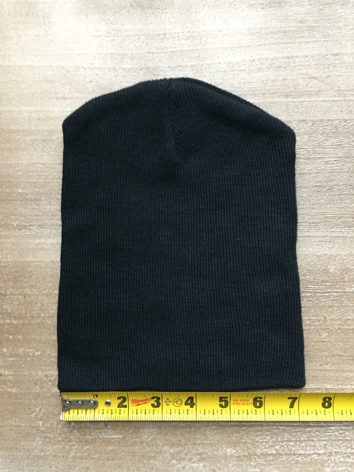 8.5in Beanie UltraSpun Heavy Weight Polyester Knit Hat Skull Cap Black USA MADE