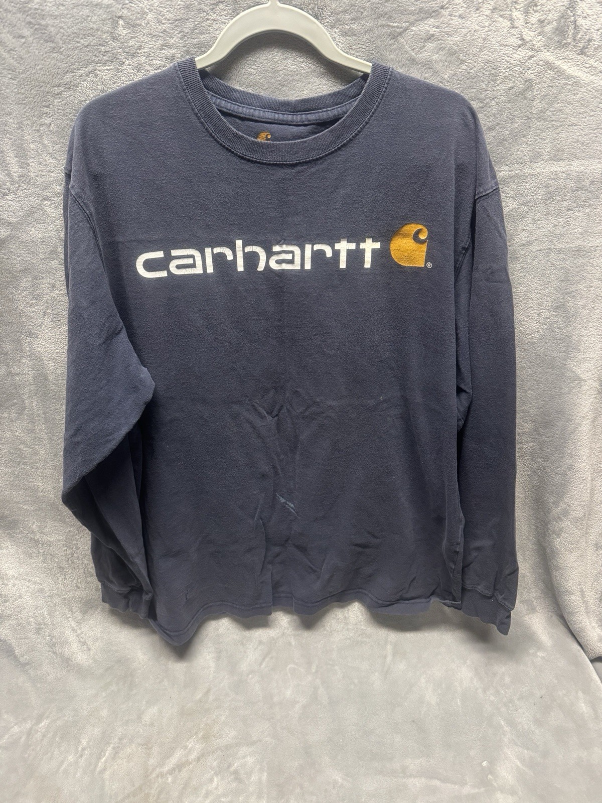 Carhartt Logo Workwear Tee Men’s L Original Fit Worn Distressed