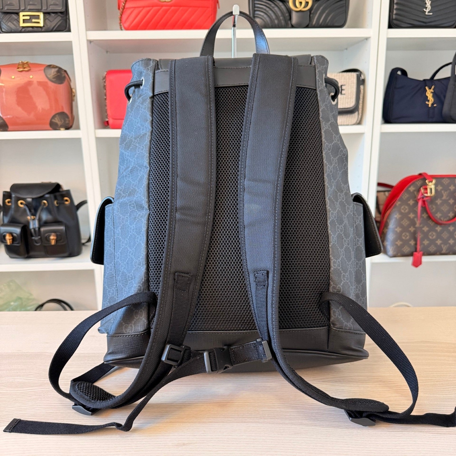 Gucci GG Supreme Monogram Backpack Black