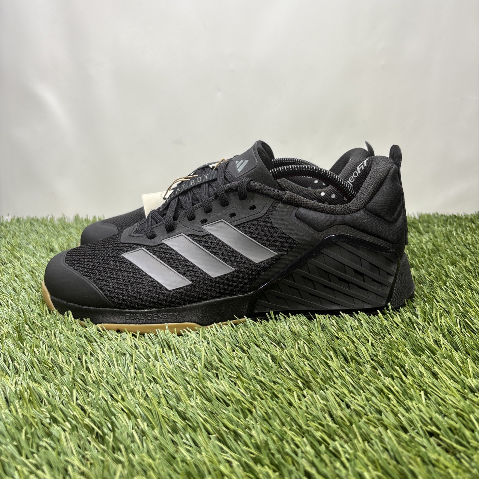 New Mens 8.5 Adidas Dropset 3 Trainer Cross Training Shoes Black Grey Gum IH8292