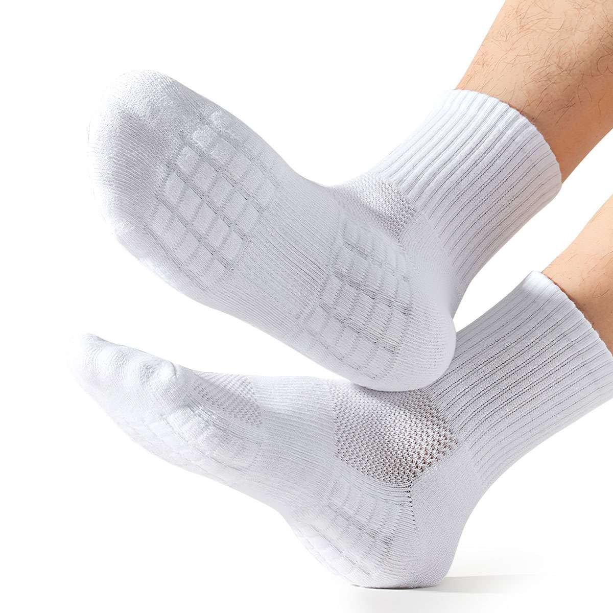 1/2/5 Pairs Mens Crew Socks for Work Sports Athletic Cotton Socks Size 5.5-11