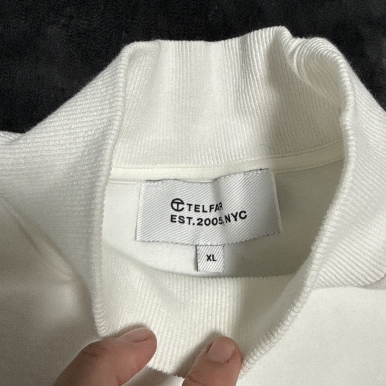 Telfar Telly Mockneck Sweatshirt in White Size XL