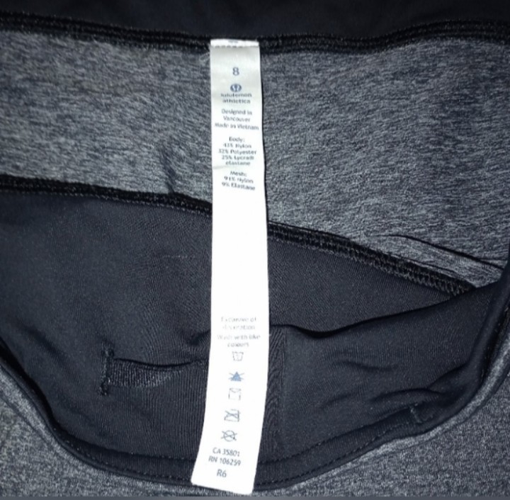 Soul by SoulCycle Cropped Gray/Black Ankle Leggings Mesh Zip Pocket Logo Size 8