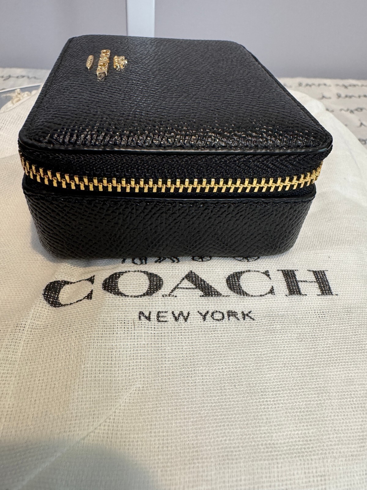 Coach Weekly Pill Box C4579 Black Leather Organizer NWOT