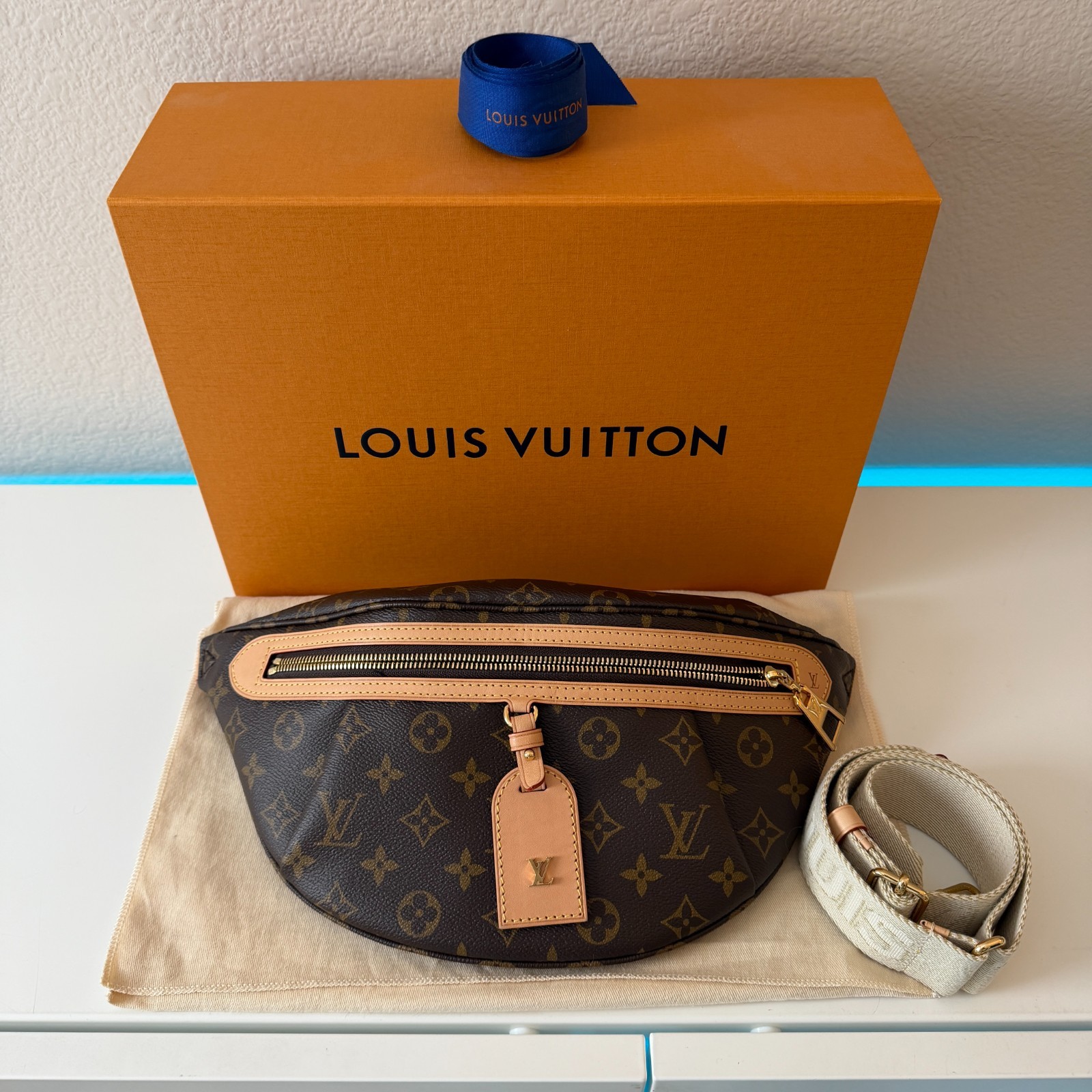 Louis Vuitton High Rise Bumbag Monogram Canvas AUTHENTIC Belt Bag Full Set NEW