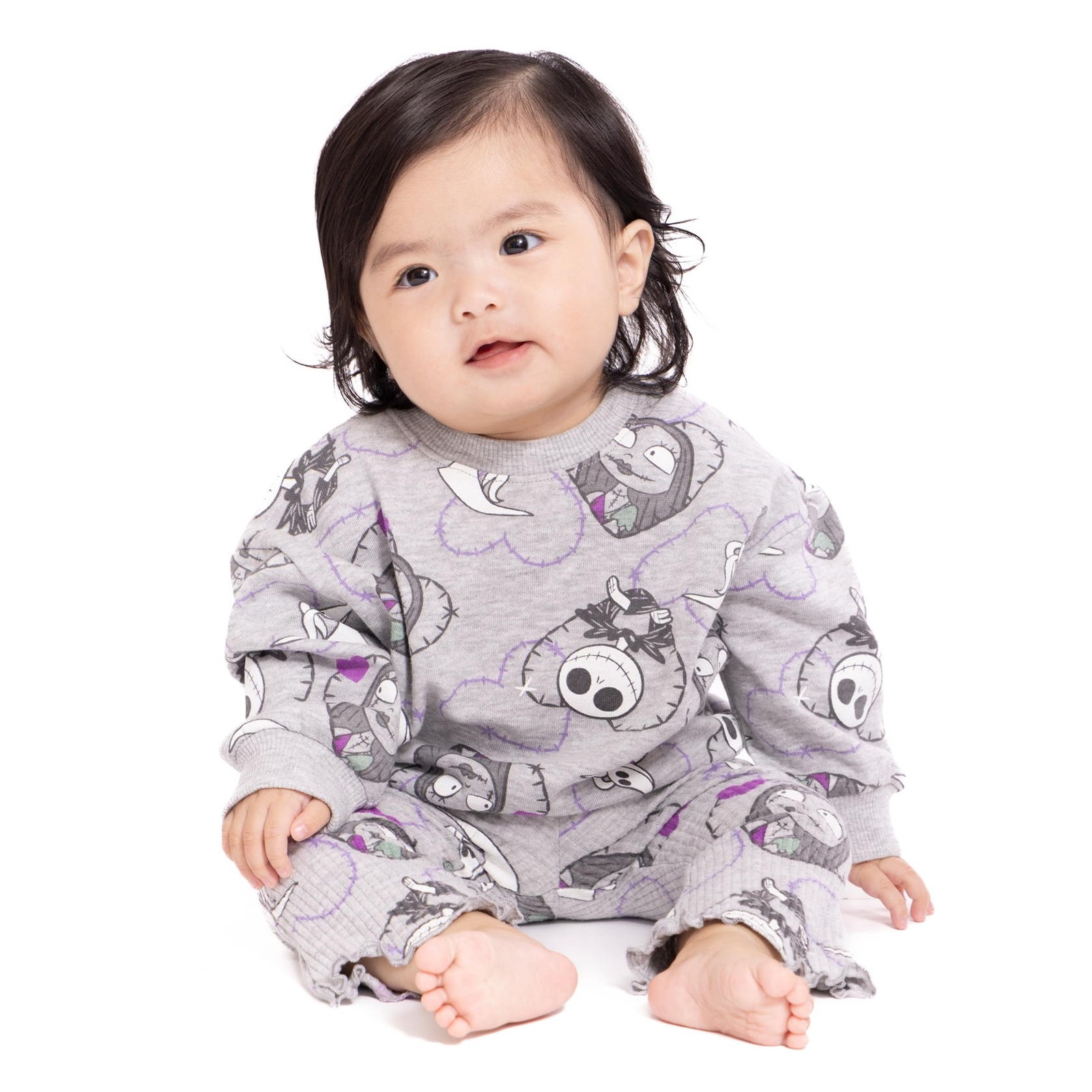 Nightmare Before Christmas Baby Girls Set Sweatshirt and Flared Leggings 24M